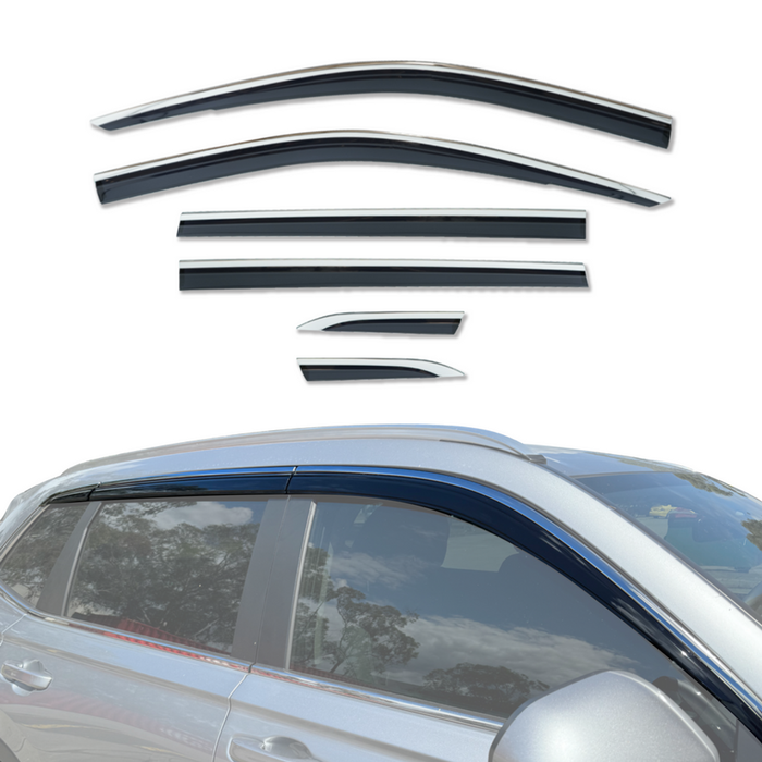 AUSGO Stainless Trim Weather Shields for Honda CRV CR-V RS Series 2023-Onwards Weathershields Window Visors Wind Deflectors