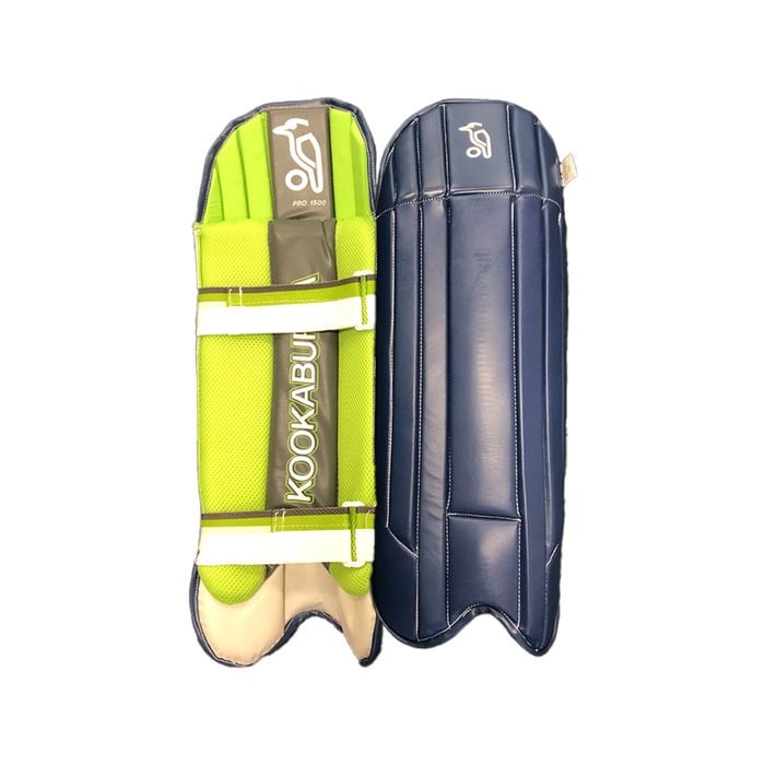 Kookaburra Pro 1500 Navy Cricket Wicket Keeping Leg Guards Pads Adult