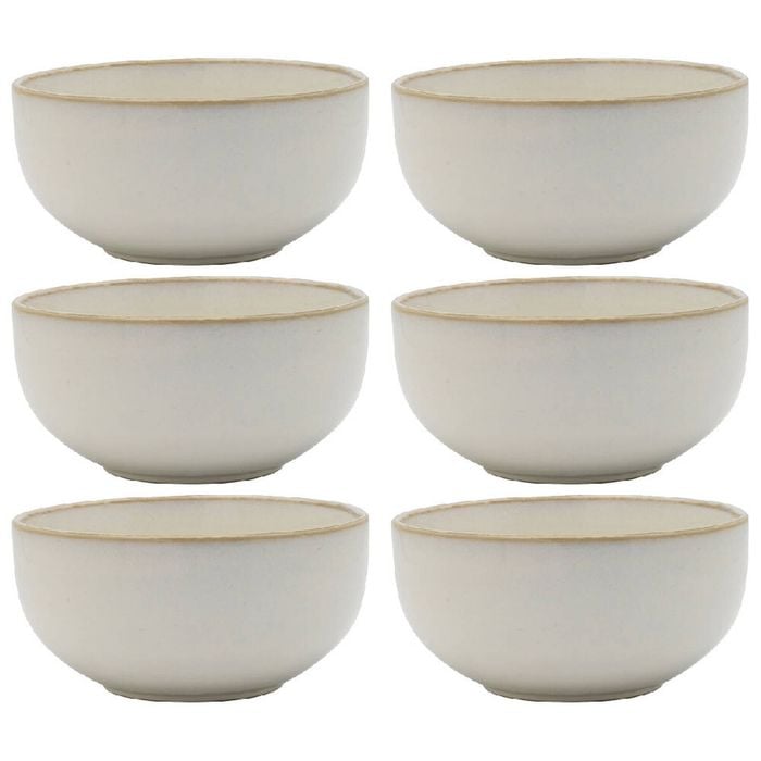6PK Ecology Stoneware Dinnerware Element Noodle Bowl 14cm Blanc