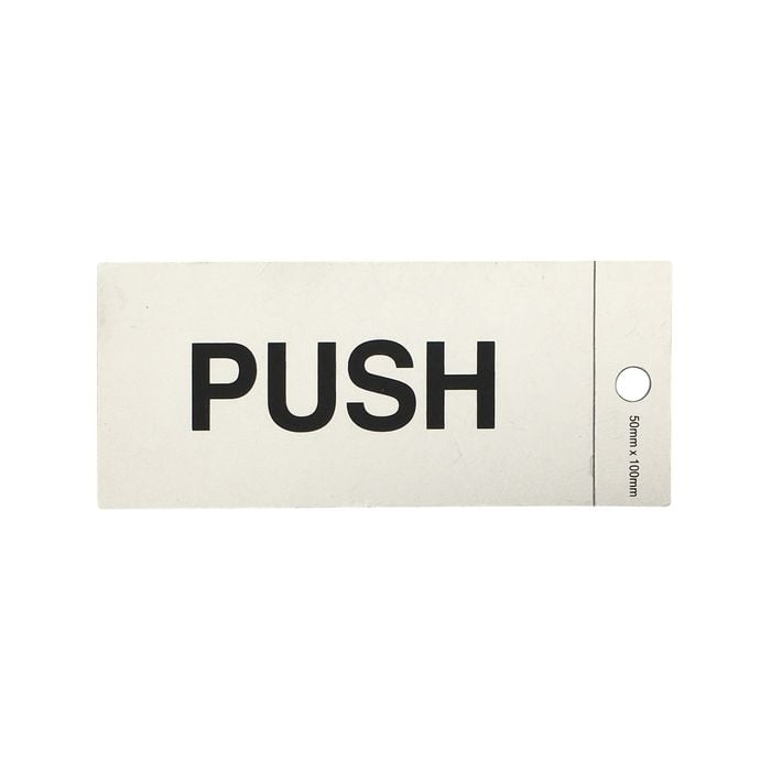 Brutus 100 x 50mm Push Self Adhesive Sign