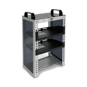 9u Server Rack Deep Open Frame Desktop Network Rack for 10 Inch Audio Video Devices
