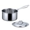 Anygleam Silver 304 Stainless Steel Saucepan Milk Pot Small Soup Noodle Pot with Lid Long Handle Induction Compatible