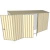 Build-a-Shed 0.8 x 3.7 x 2m Hinged Door Tunnel Shed With Double Hinged Side Doors - Cream