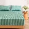 Dreamaker Pippa Stripe Fitted Sheet Set Green Double Bed