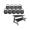 CORTEX 8kg to 32kg Commercial Steel Kettlebell V2 Package with Kettlebell Stand