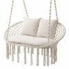 Costway Double Swing Chair Cushions Macrame Hanging Hammock