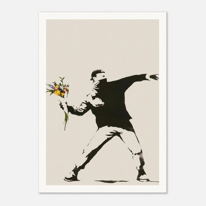 Galrie Banksy Love is in the Air Flower Thrower Artwork - 2003 Limited Edition Print, Poster Only, A2 42 x 60cm (16 x 24inch)