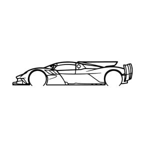 Ignite Laser Aston Martin Valkyrie Ama Silhouette Metal Wall Art Coated Black 47inch/120cm