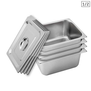 SOGA 4X 1/2 GN Pan 15cm With Lid – Stainless Steel