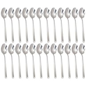 Tondo Stainless Steel Dessert Spoons - 21cm - 6x Durable Rust Resistant Stainless Steel Dishwasher Safe Flatware Set