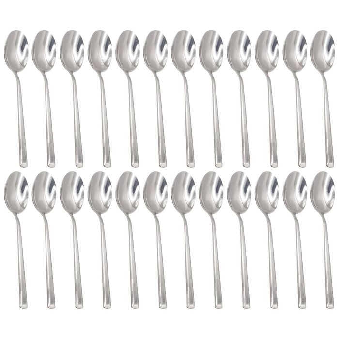 Tondo Stainless Steel Dessert Spoons - 21cm - 6x Durable Rust Resistant Stainless Steel Dishwasher Safe Flatware Set