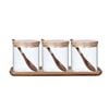 Anygleam Transparent 3pcs Spice Jars Glass Jars Food Kitchen Tableware