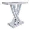 P&P Shaped Mirrored Entryway Table with High Reflective Durable Top Modern Decor Interior