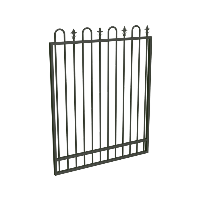 ProtectorAl 800 - 1200 x 1500mm Woodland Grey Aluminium Loop And Spear Pool Gate With Mid Rail