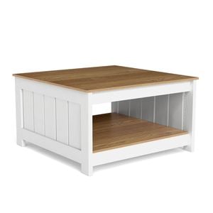 Costway Square Coffee Table Farmhouse Center Cocktail Table