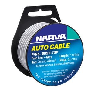 Narva 2.5A 2mm Grey Speaker Cable - 7m 