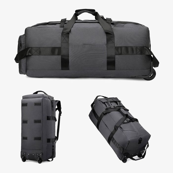 Lifebay Roller Travel Duffel Bag with Fixed Casters Grey