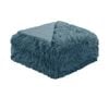 Hotel Living Soft Shaggy Long Hair Blanket Dusk Blue Queen