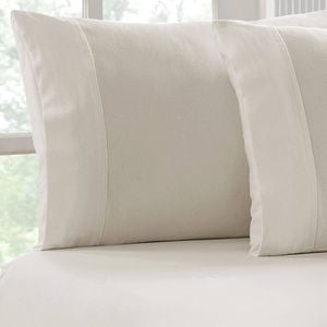 Park Avenue Super King Cotton Flannelette Fitted & Pillowcase Set - Sand