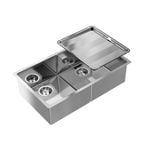 Abey Piazza 340D Double Bowl Kitchen Sink With Drain Tray
