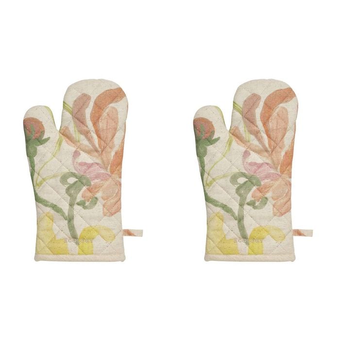 2PK Ecology Hand-Painted Midsummer Cotton/Linen Oven Glove 180gsm 32x17cm