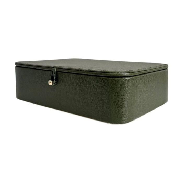 SS Collective Moss Green Stitched With Gold Decorative Box 28x18cm