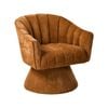 Oikiture Swivel Armchair Linen Fabric Lounge Chair Accent Chair