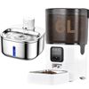 Advwin 3.2L Wireless Water Fountain & 6L Automatic Pet Feeder Combo Pet Food & Water Dispenser