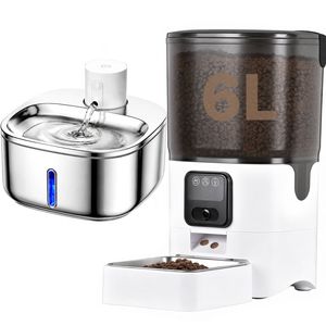 Advwin 3.2L Wireless Water Fountain & 6L Automatic Pet Feeder Combo Pet Food & Water Dispenser
