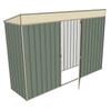 Build-a-Shed 0.8 x 3 x 2m Green Skillion Single Hinged Side Door Shed - Green