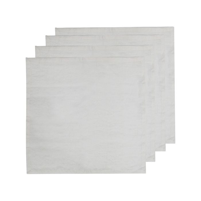 4pc Ladelle Premium Lina Cotton/linen Table Napkin/serviette 45x45cm White