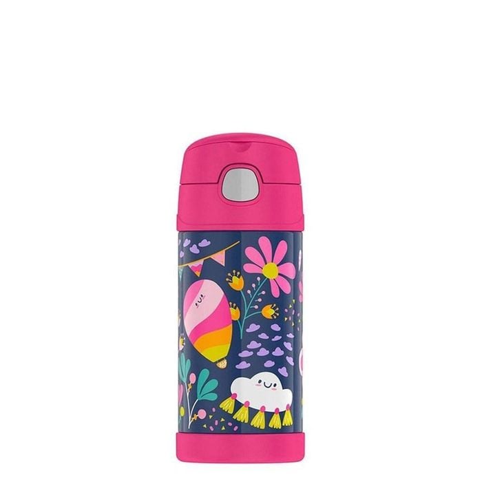 Funtainer Stainless Steel Vacuum Insulated Drink Bottle Whimsical Clouds 355ml Thermos