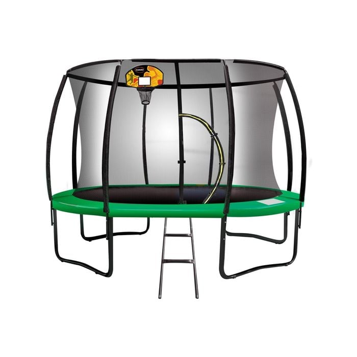 Kahuna Trampoline 16 Ft With Basketball Set - Green