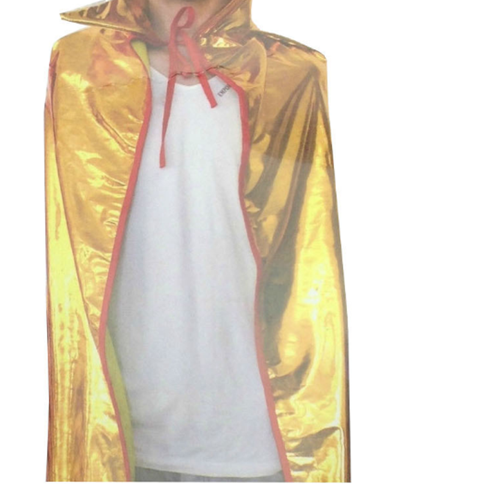 KIDS METALLIC CAPE w Collar Costume Childrens Party Halloween Vampire Orange