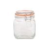 Argon Tableware Square Glass Jar with Clip-Top Lid - 760ml