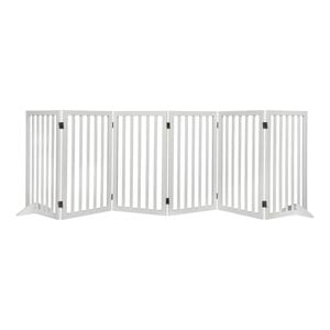 Pawz 6-Panel Extra Large Wooden Foldable Pet Gate White