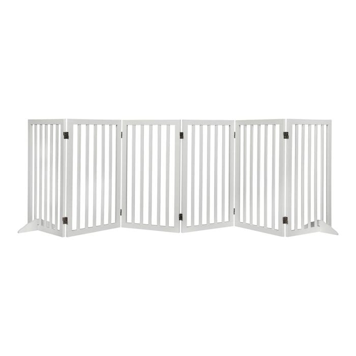 Pawz 6-Panel Extra Large Wooden Foldable Pet Gate White