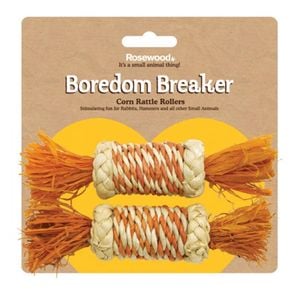 Rosewood Corn Hamster/Gerbil Rattle Rollers Pet Activity Chew/Gnaw Toy Natural