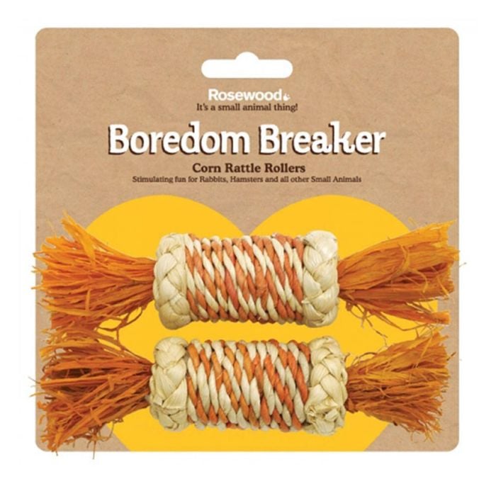 Rosewood Corn Hamster/Gerbil Rattle Rollers Pet Activity Chew/Gnaw Toy Natural
