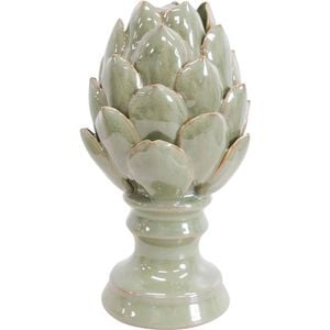 LVD Ceramic Artichoke Decoration Tall 10x19cm Sage