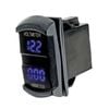 Hulk Switch Size Dual Vehicle Voltmeter & Ammeter 12-24V Blue Illumination