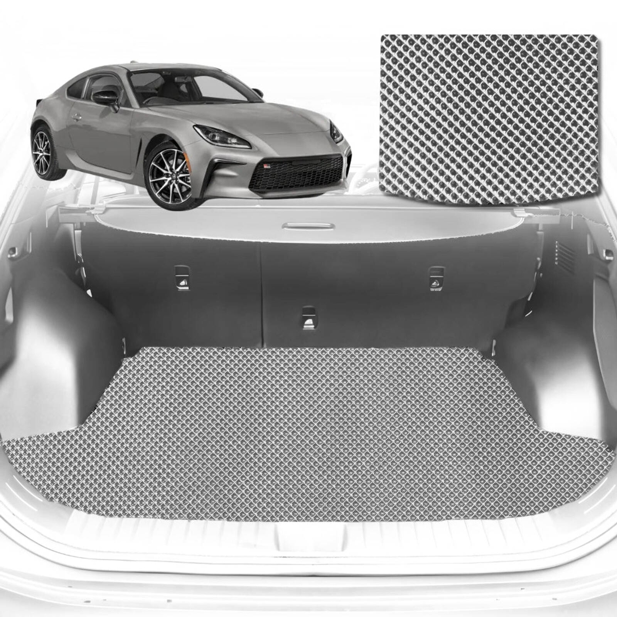 6D Diamond Car Boot Mat for Toyota GR86 2022-Current-Cargo Mat-Grey ...