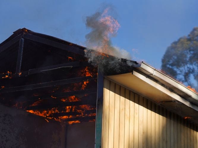 Roof Fires in untreated buildings quickly take hold.