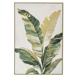 Urban Style Brushmarks Foiled Canvas Palms Green