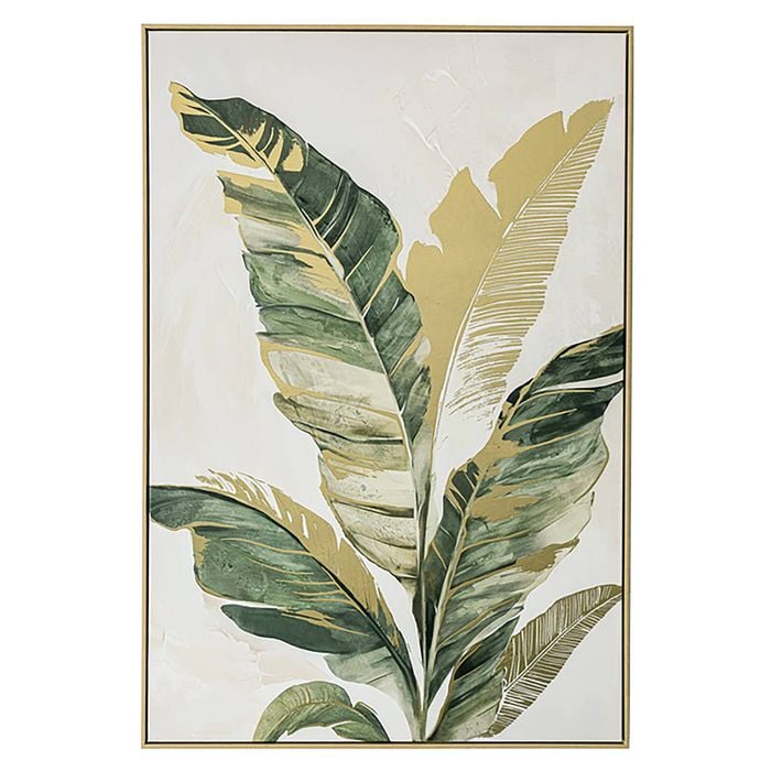 Urban Style Brushmarks Foiled Canvas Palms Green