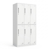Lauft Steel Storage Locker Cabinet, 6 Door White Cupboard For Garage Gym Office