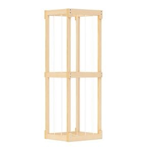 Costway Wooden Toy Storage Organizer Tall Display Rack natural