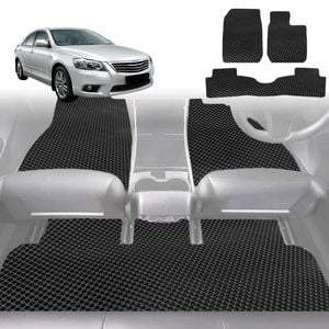 6D Diamond Car Floor Mats for Toyota Aurion 2006-2012-Full Set-Black-Outback GT