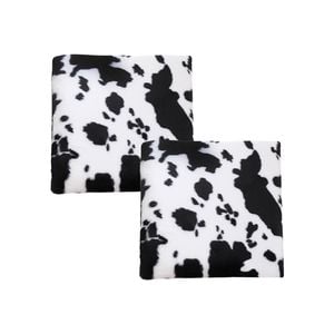 SOGA 2X Black Cow Print Square Cushion Soft Leaning Plush Backrest Throw Seat Pillow