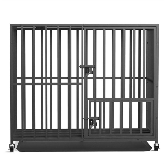 Bingopaw Heavy-Duty Dog Cage Indoor Training Kennel with Rolling Wheels and Tray 95x57x81cm